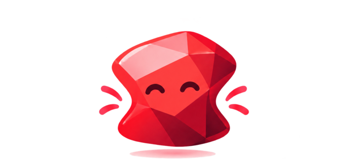 Squishling mascot — a smiling ruby gem